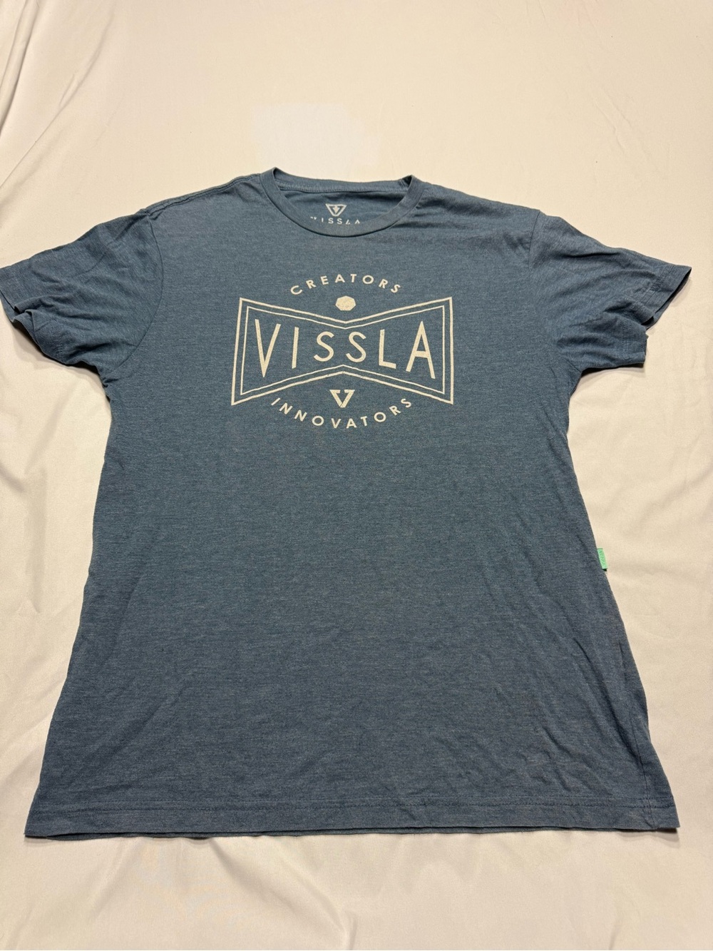VISSLA Slate Blue Logo Crewneck Tee